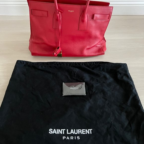 Saint Laurent Sac Du Jour Large Red Bag - Picture 1 of 2